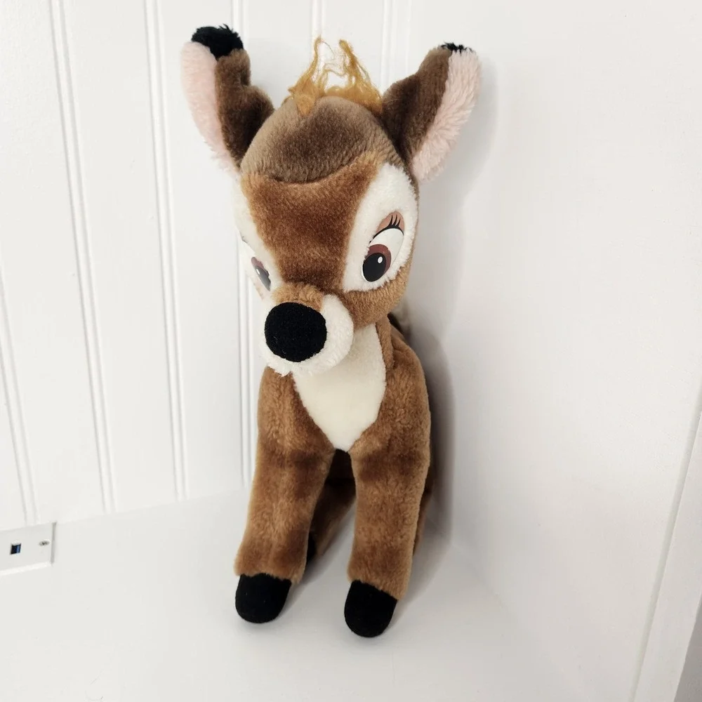 Vintage 1980s Disney World Bambi Plush Brown Soft Stuffed Animal Deer Disneyland